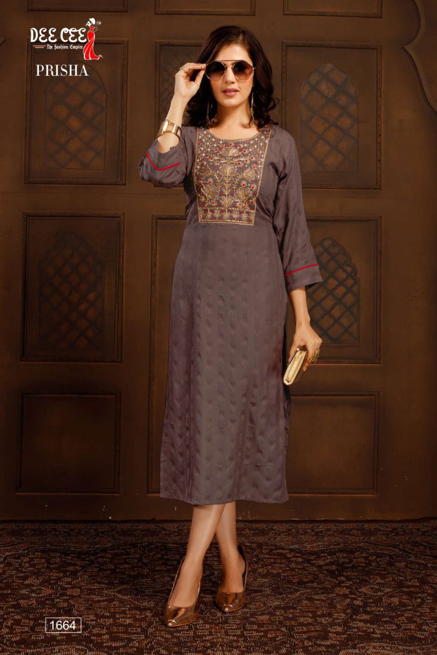 Deecee Prisha Rayon Fancy Party Wear Designer Stylish Kurti Collection